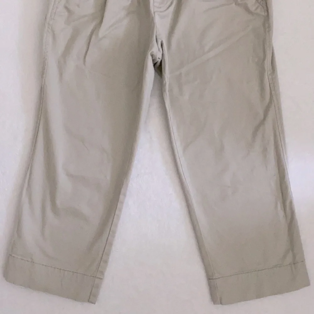 Oh Baby by Motherhood | Maternity Stretch Cotton Full Panel Capri Pants Khaki S - Picture 4 of 16